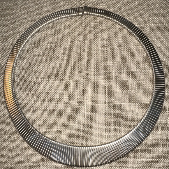 The Unbranded Brand Jewelry - Vtg Sterling Silver 925 Graduated Link Flex Necklace, 43grams,  16.5" Long